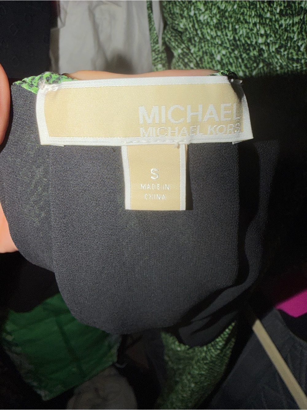 Michael Kors Green Long-Sleeve Pleated Halter Dress - Picture 6 of 6